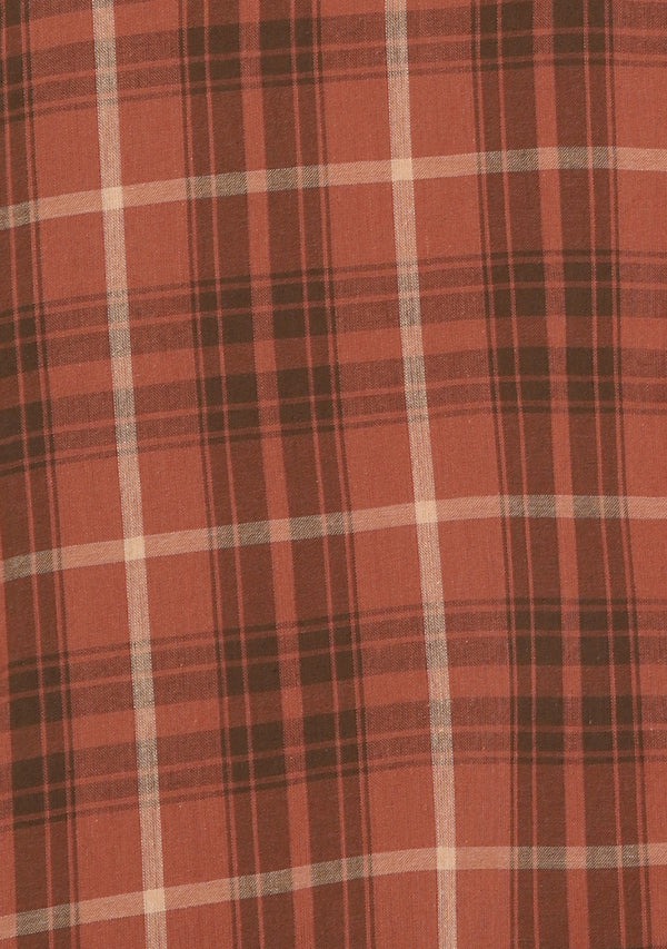 Brown Black Checked Cotton Shirt and Shorts For Men