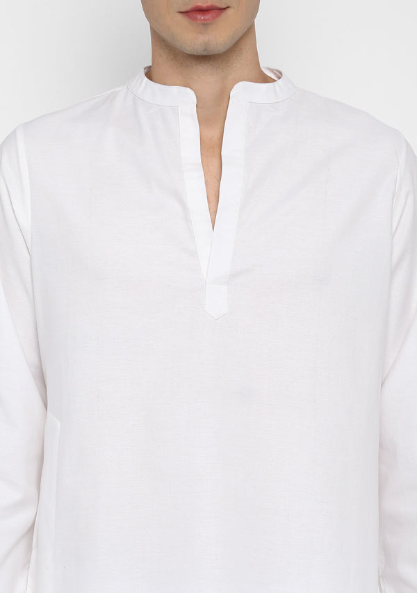 White Cotton Shirt and Shorts For Men