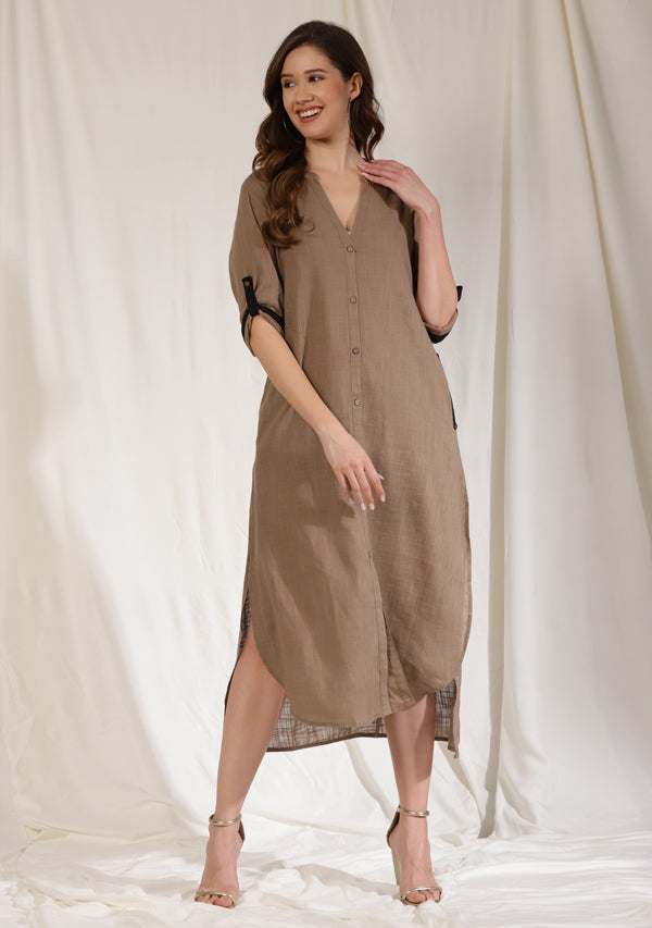long shirt dress for ladies Maxi For work Long Linen Shirt Dress