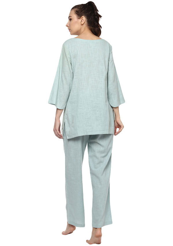 Aqua Cotton Yoga Wear With Sleeves - unidra.myshopify.com