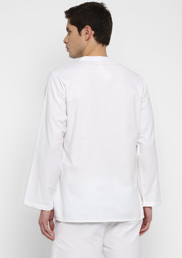 White Cotton Shirt and Shorts For Men