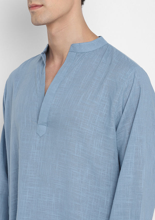 Smoke Blue Cotton Shirt and Pyjamas For Men - unidra.myshopify.com