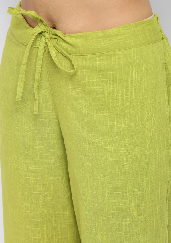 Parrot Green Cotton Yoga Wear With Sleeves - unidra.myshopify.com