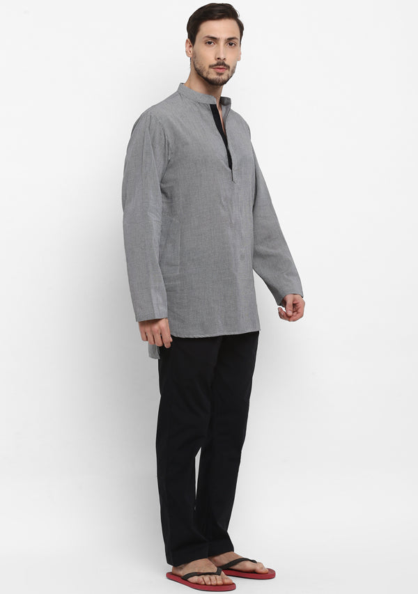 Black And White Check Cotton Shirt and Pyjamas For Men - unidra.myshopify.com