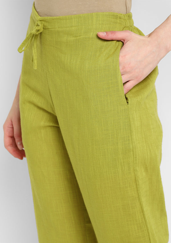 Olive Green Asymmetric Cotton Co-ord Set