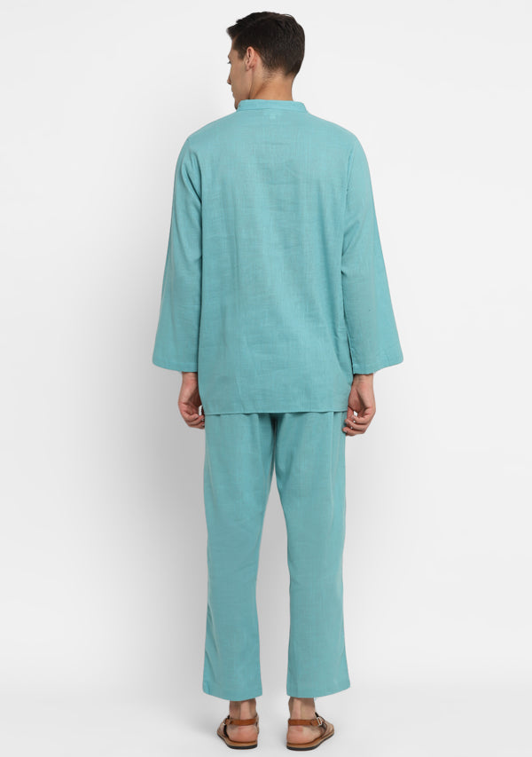 Aqua Cotton Shirt and Pyjamas For Men - unidra.myshopify.com