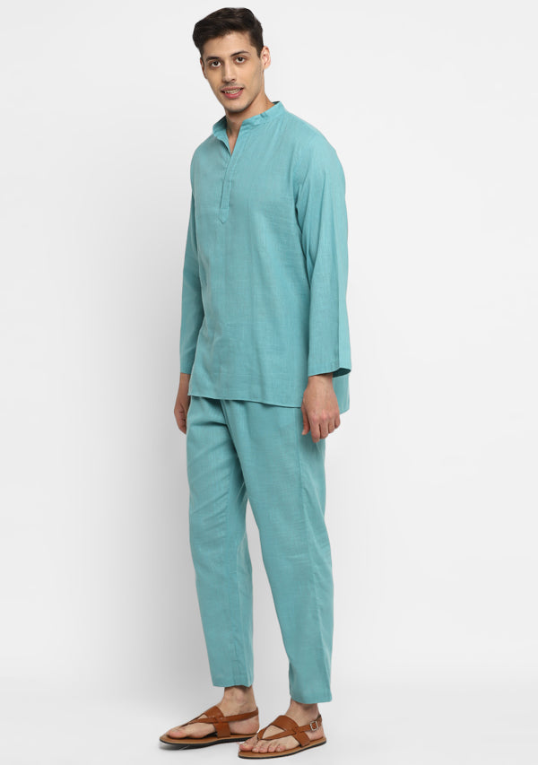 Aqua Cotton Shirt and Pyjamas For Men - unidra.myshopify.com