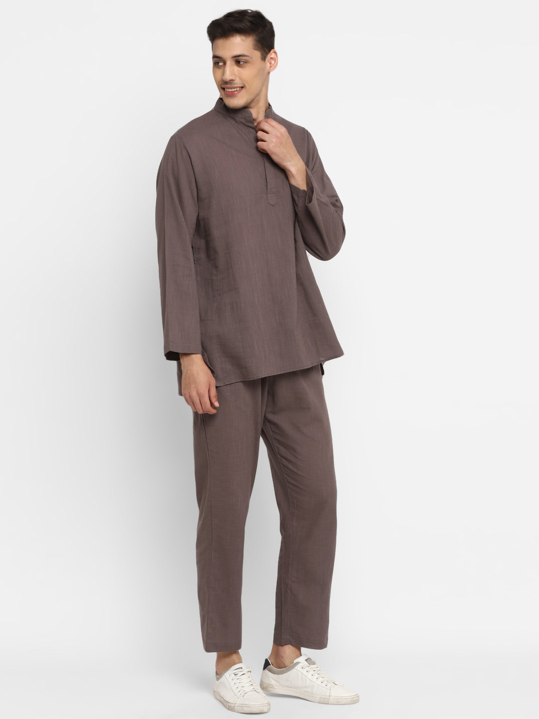 Grey Cotton Shirt and Pyjamas For Men - unidra.myshopify.com