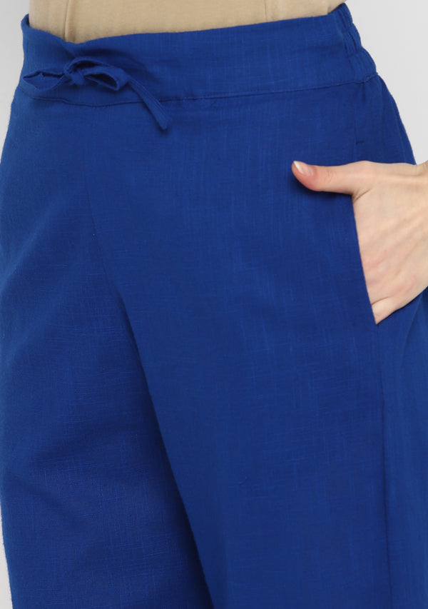 Royal Blue Sleeveless Cotton Yoga Wear