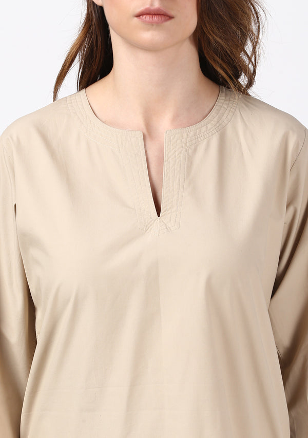 Beige Cotton Night Suit - unidra.myshopify.com