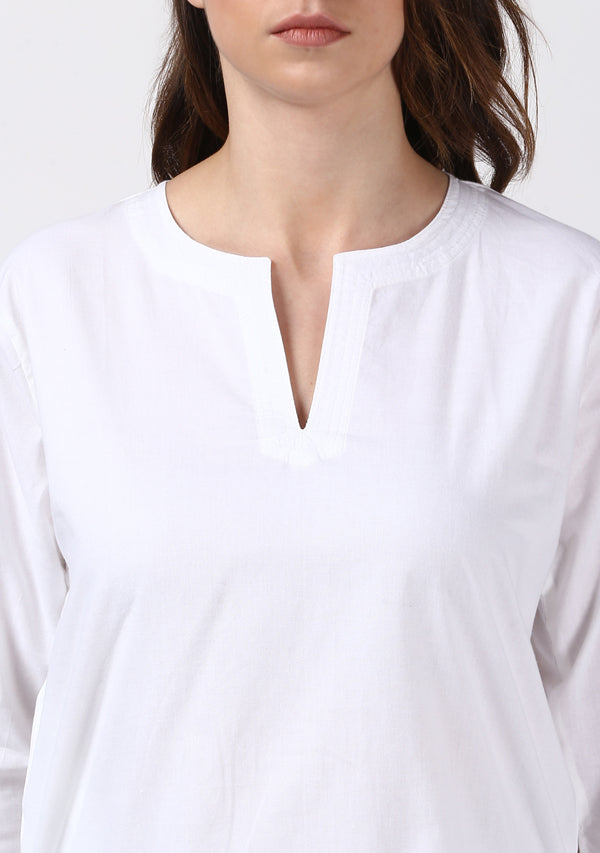 White Cotton Night Suit - unidra.myshopify.com