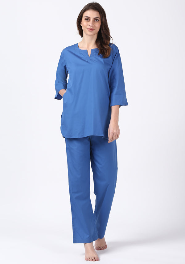 Blue Cotton Night Suit - unidra.myshopify.com