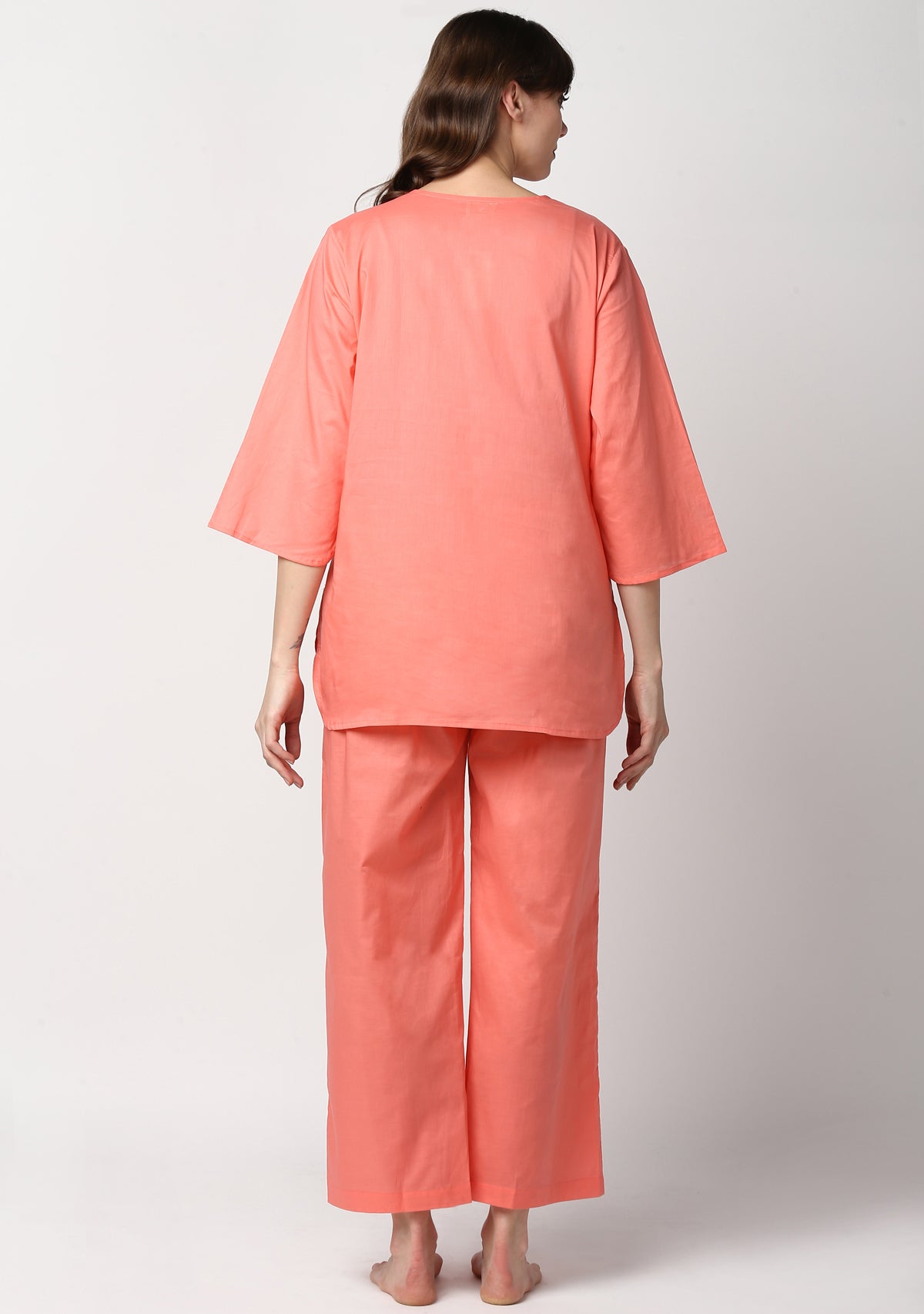 Peach Cotton Night Suit - unidra.myshopify.com