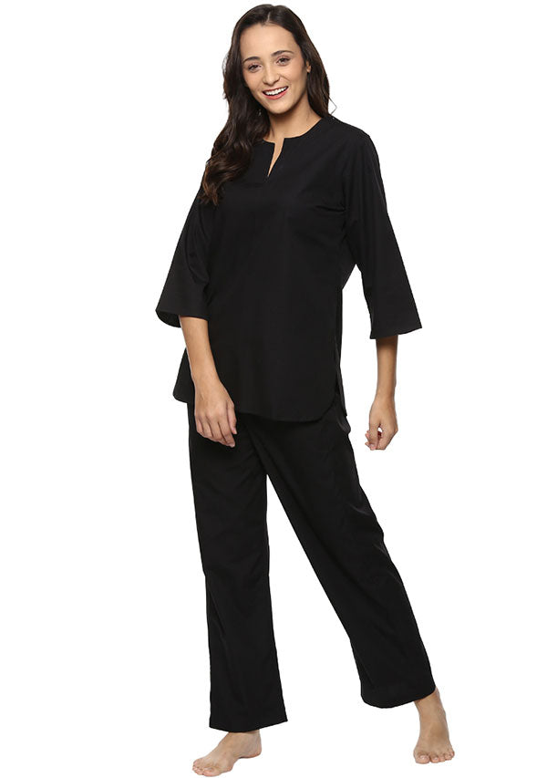 Black Cotton Night Suit - unidra.myshopify.com