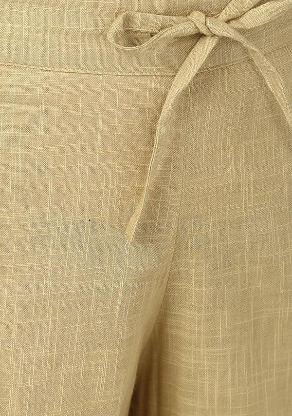 Beige Cotton Yoga Wear With Sleeves - unidra.myshopify.com